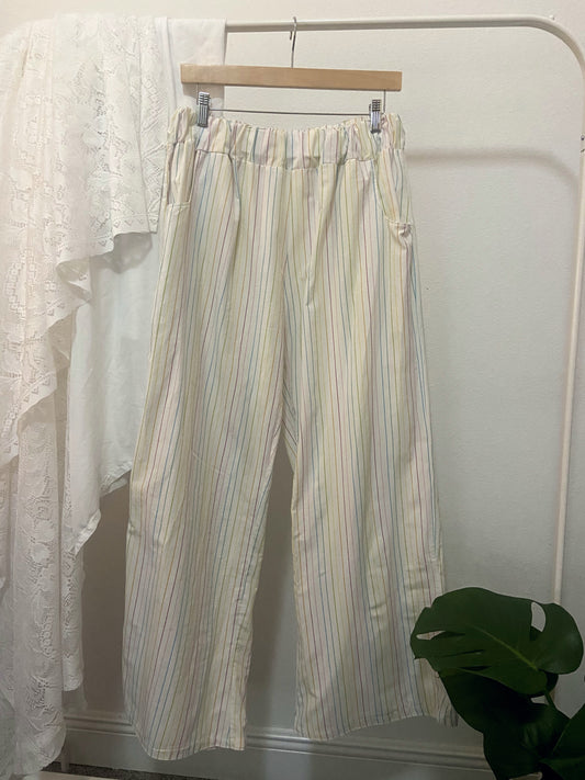 Medium Upcycled Rainbow Stripes Everywhere Pants, 1-of-1