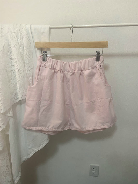 Small Upcycled Pink Stripes All Day Summer Shorts, 1-of-1