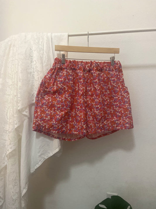 Medium Upcycled Bright Pink Floral All Day Summer Short, 1-of-2